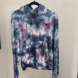 Aviator Nation Tie-Dye Hoodie in Blue, Purple, White